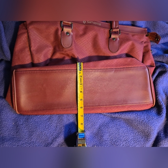 Samsonite Burgundy Tote Bag Luggage Carryon Sturdy Zipper Pockets - Picture 12 of 12